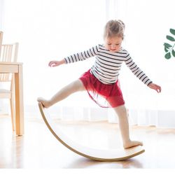 Tbest e Board for Kids,Wooden Balance Board,Wobble Board,Kids Wobble Board,Toddlers Fitness Balance Board Yoga Wooden Wobble Curvy Board for Kids and 