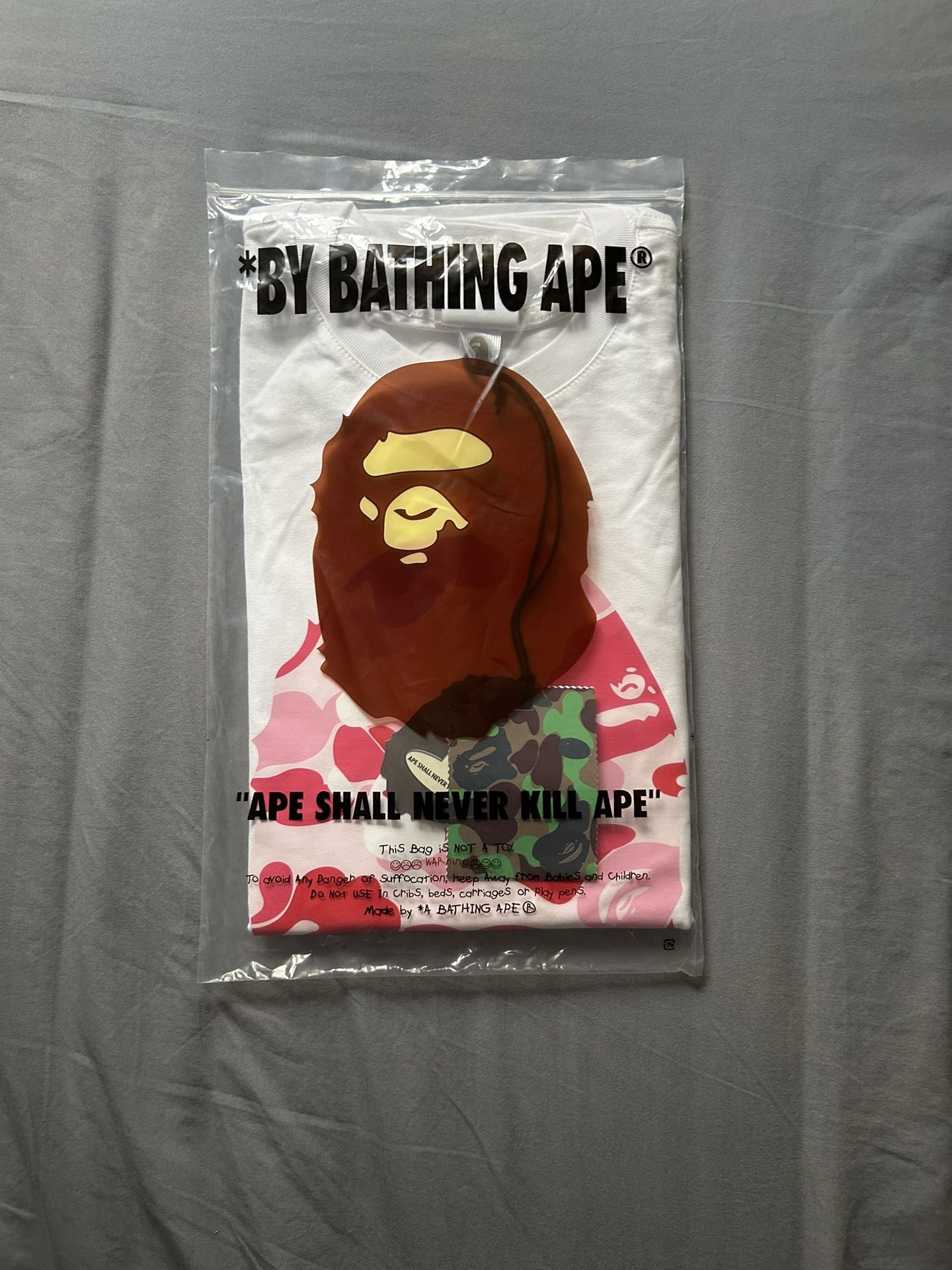 Bape Tee Pink Camo Bape Head Size M