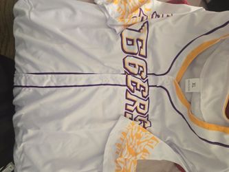 66ers White Baseball Jersey Purple Gold Size XL
