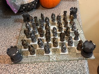 Dragon Chess Set with Glass Board