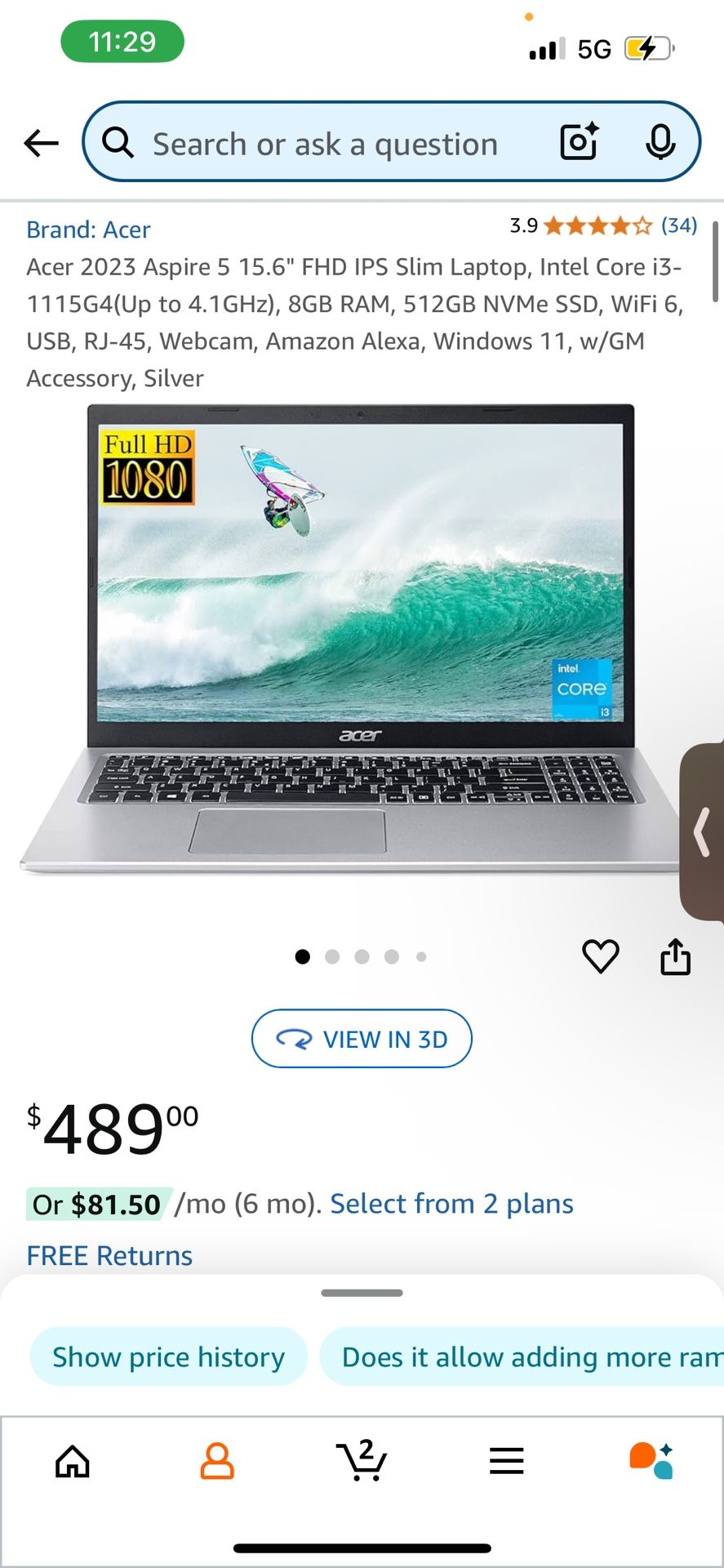 Acer HP laptop