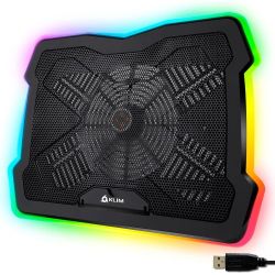 Ultimate + RGB Laptop Cooling Pad with LED Rim + Gaming Laptop Cooler + USB Powered Fan