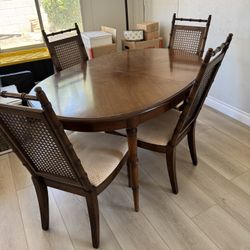 Mid 20thCentury China Hutch With Table And Chair Set 