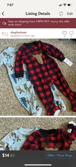 Carter’s Fleece Footed Pajamas 12 Months NWT 