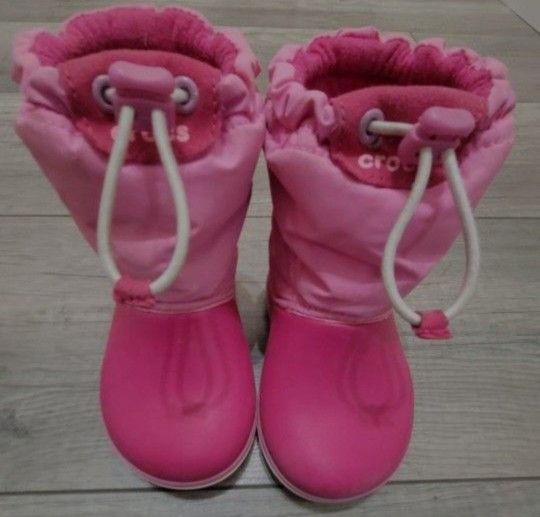 Croc Pink Winter Toddler Boots