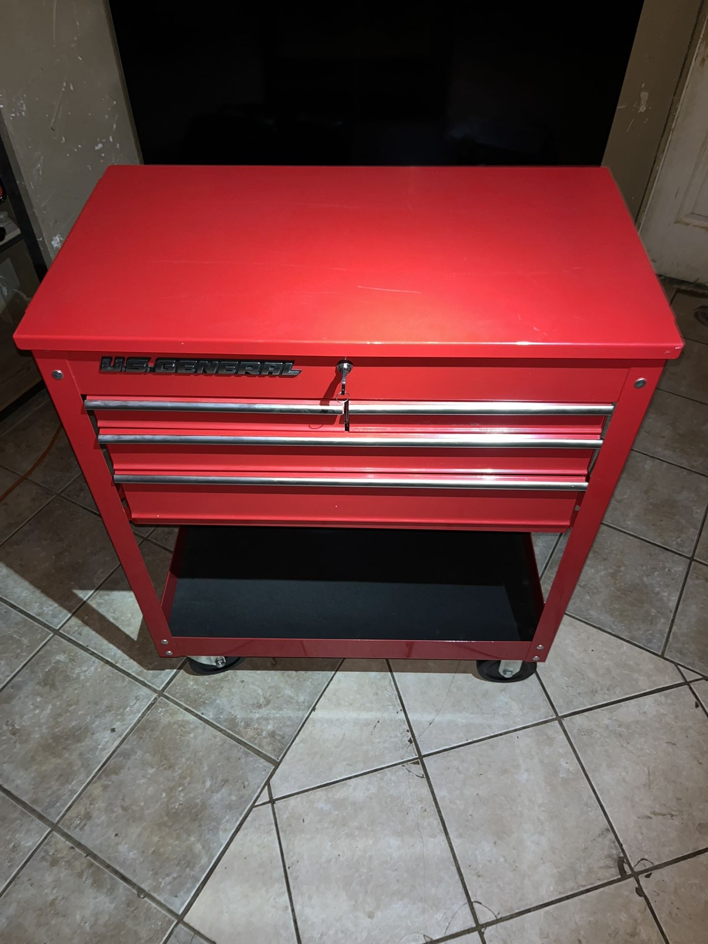 30 in. 4 drawer Tech cart U.S General tool cart Red Tool box