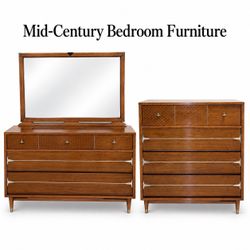 Mid Century Modern Walnut Tallboy & lowboy