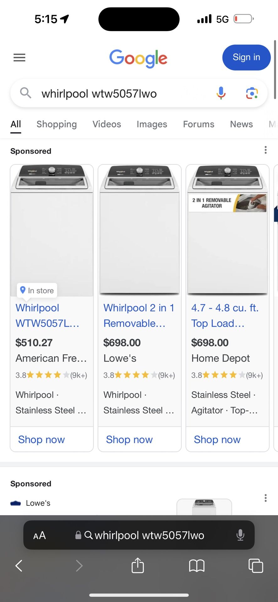 Whirlpool 2 In 1 Washer