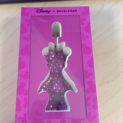 NWT Disney x Baublebar Pink & White Polka Dot Minnie Mouse Keychain/Bag Charm