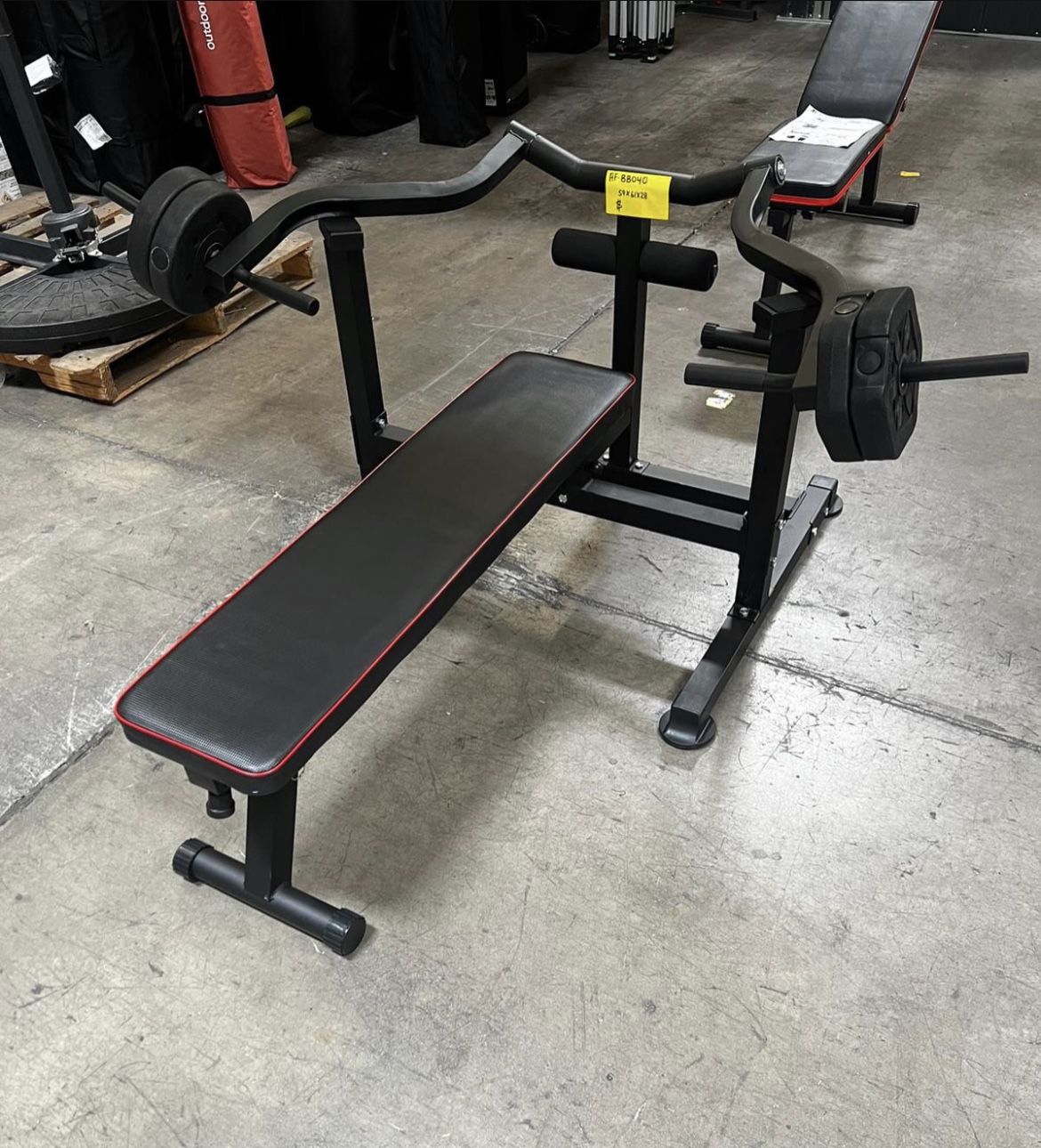 Bench Press Set Chest Press Machine with Independent Converging Arms and Dumbbell Rack (Free weight)