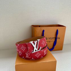 Louis Vuitton Red Belt With Box 