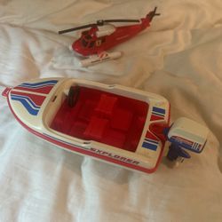Vintage Playschool Boat And Helicopter