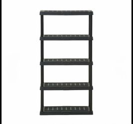 Hart Black Plastic 5-Tier Shelf 36" W x 18" D x 72" H