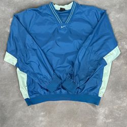 Vintage Y2K Nike Embroidered Middle Swoosh Nylon Pullover Windbreaker Jacket Large