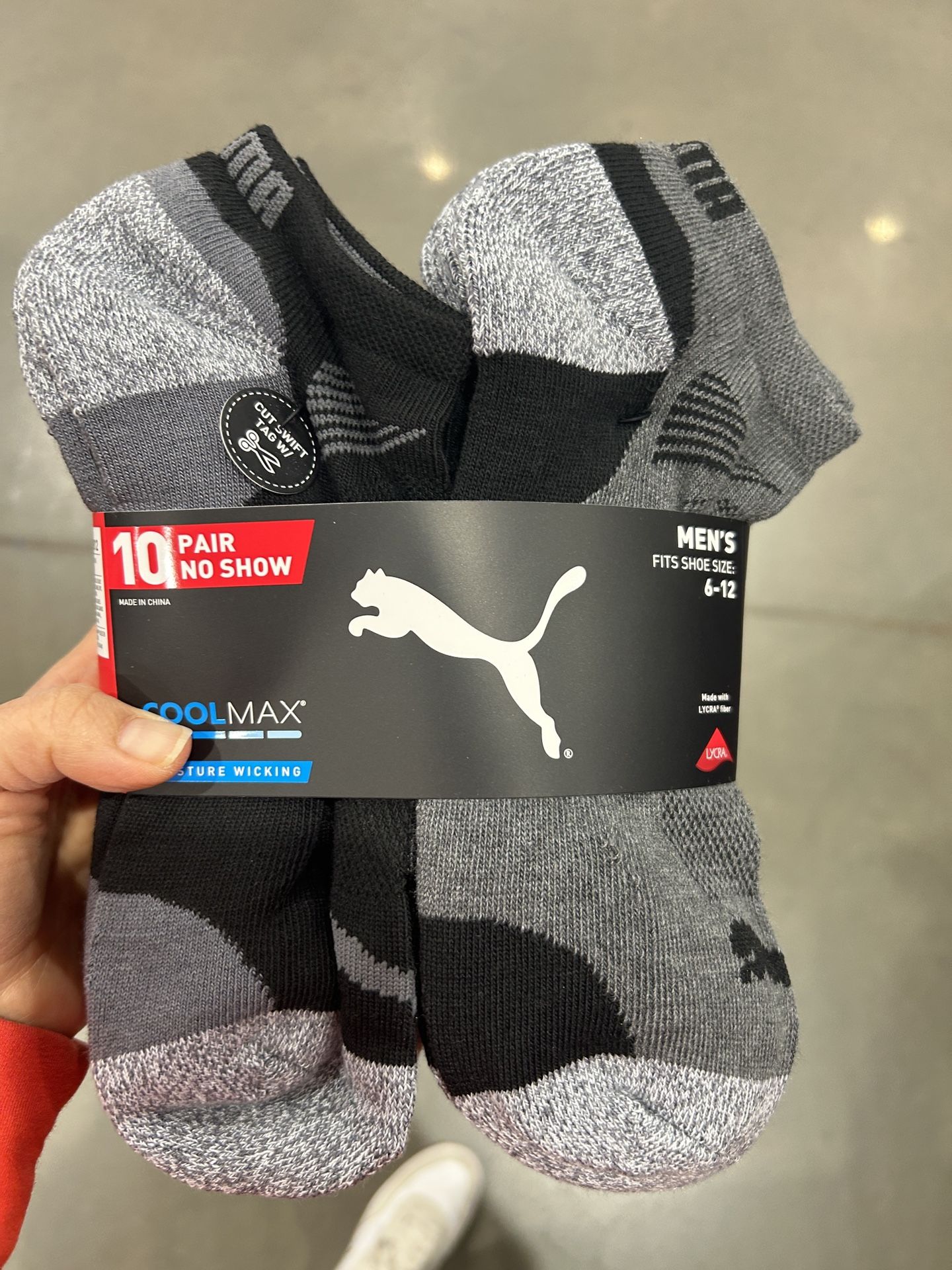 NWT Puma Men's Athletic No Show Socks 10 pairs