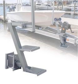 Upgraded Boat Trailer Steps, Heavy Duty 500 lbs Capacity, Anti-Slip 3-Step Corrosion Resistant Boat Accessories, Adjustable Fits 3" x 3", 4" x 4" & 3"