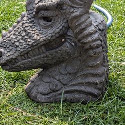 Stone Rock  Dragon Head  With Candle Holder