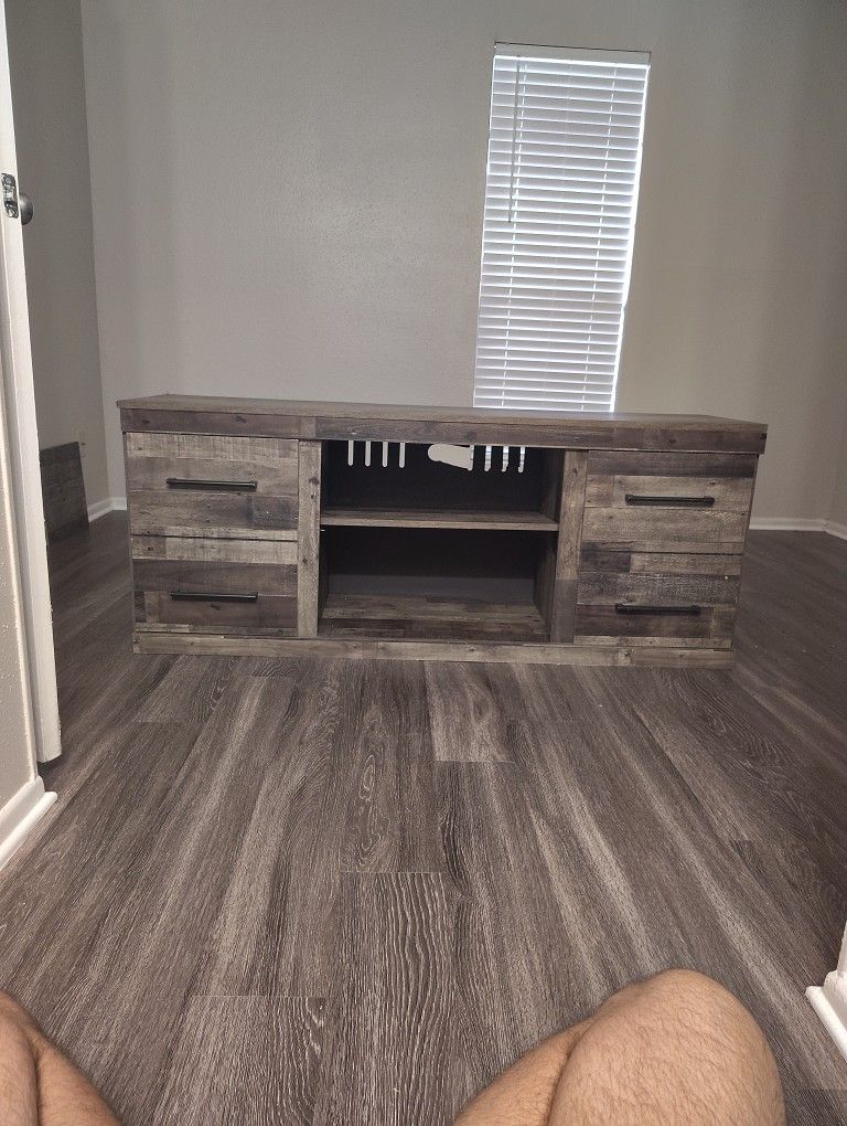 Modern Wooden Rustic Grey Entertainment Center For Sale Needs To Go ASAP $55 South Austin