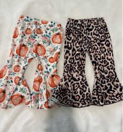 Girls Bell Bottom fall Pants Set of 2 size 9-12 months