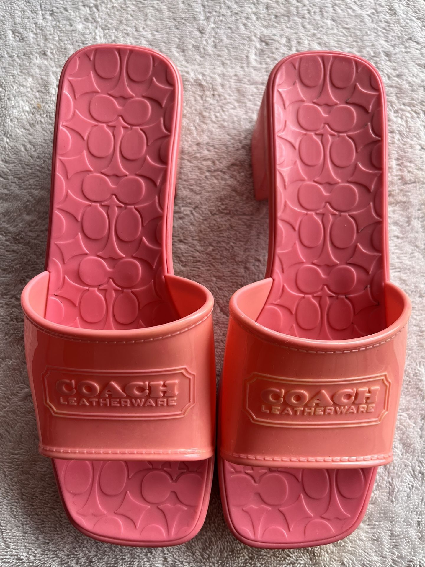 Coach Women's Scarlett Block-Heel Signature Jelly Sandals 