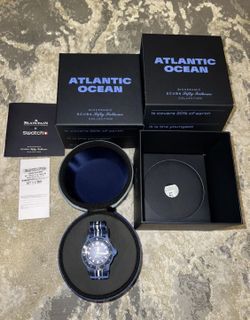 Blancain × Swatch ScubaFiftyFathoms AtlanticOceanBlue SO35A100 + BAG