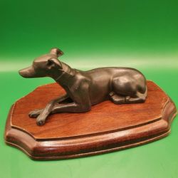 Vintage Antique French Animalier Bronze  Greyhound Sculpture Desk Paperweight.