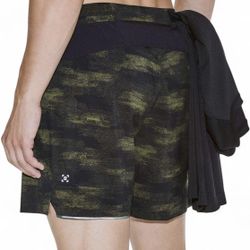 Lululemon mens Surge Short 6" Liner Glitch Camo Everglades Black L
