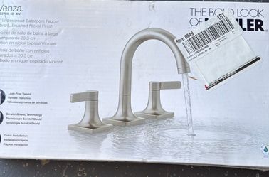 Contemporary 8 in. Widespread 2-Handle Bathroom Faucet in Vibrant Brushed Nickel by KOHLER