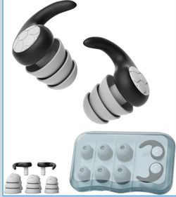 Reusable Silicone Noise Cancelling Earplugs Set Sleep Travel Work Waterproof Case