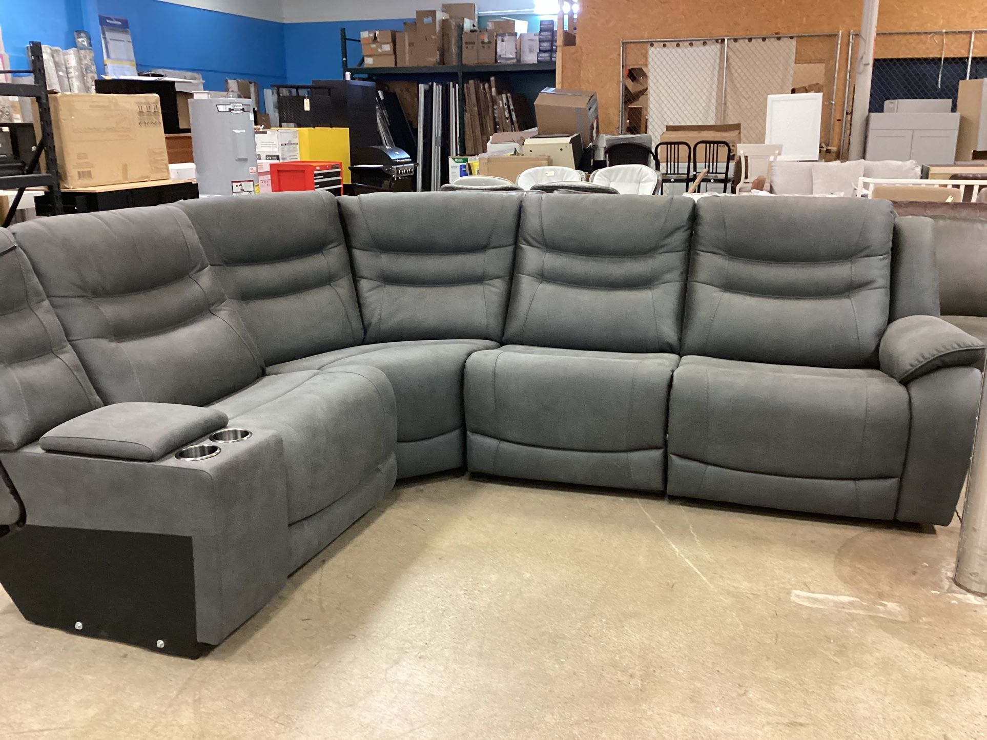 Kelsee Fabric Power Reclining Sectional with Power Headrests