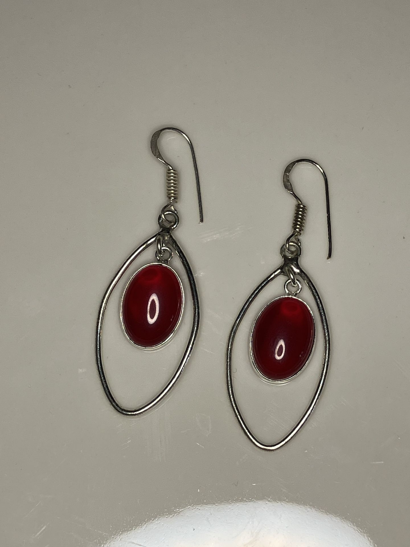 925 Sterling silver Garnet earrings