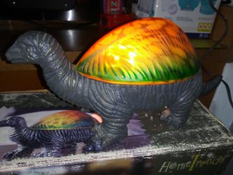 Beautiful Stained glass dinosaur accent lamp