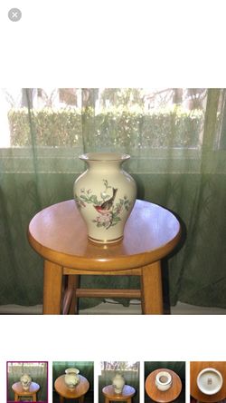 Lenox Porcelain Vase with Bird and Floral Design