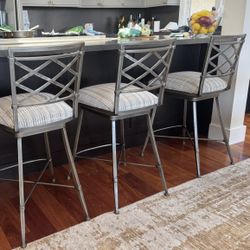Ethan Allen Swivel Bar Stools (metal) (originally New 2500 For The Set) 80% Discount 