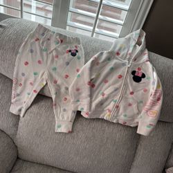 Disney Baby Gap Size 2Years Hoodie & Sweats Minnie Mouse Set