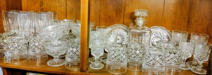 Cut Crystal Set of Dishes