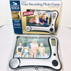 Journeys Edge Digital Voice Recording Photo Frame With Built In Clock