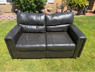 Dark Brown Faux Leather Loveseat Sleeper Sofa for RV
