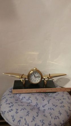 Airplane Quartz Alarm Clock by Bell Clock Company