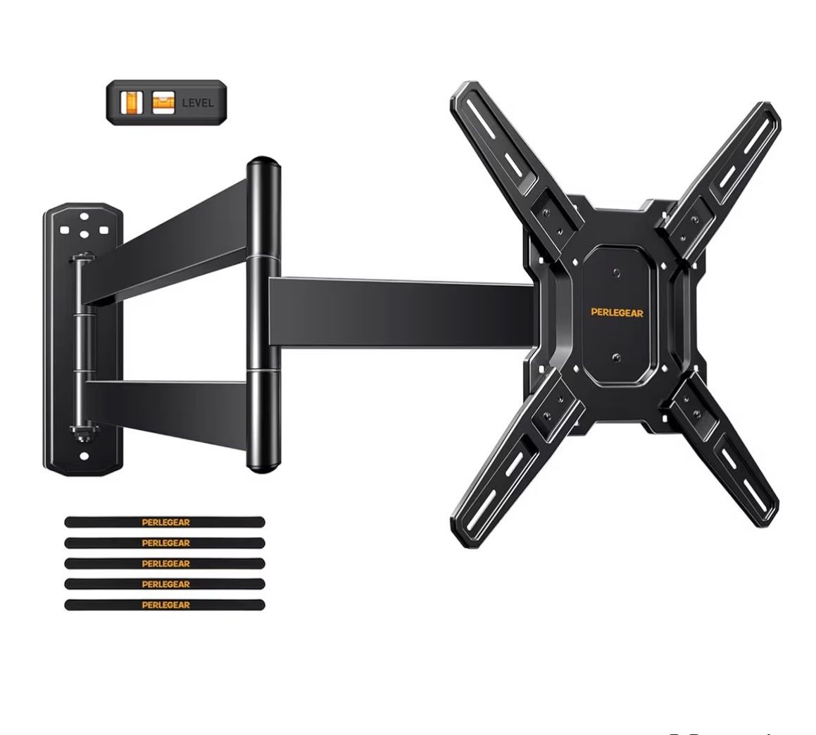 Basics Soporte de pared articulado de movimiento completo, con giro e inclinación, para televisores de 26" a 55" y paneles planos de hasta 80 libras
