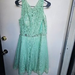 Dress- Sea Green With Sequins