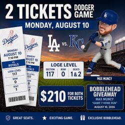Dodgers Tickets - Aug 10
