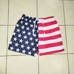 Mens USA American Flag Shorts