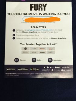 Fury Ultra HD Digital Code
