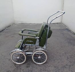 Vintage Mid-Century Babyhood Wonda Chair Convertible Stroller - Olive