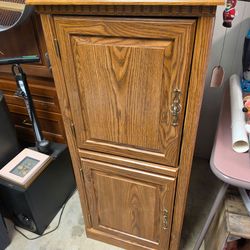 Two door cabinet with adjustable shelves