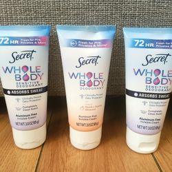 Secret Whole Body Deodorant Brand New Each. Fontana Pickup.