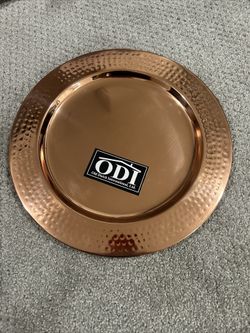 Set of 6 Old Dutch Hammered Copper Plates, 13"