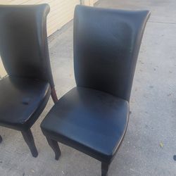 2 High Back Vinly Leather like Super Padded Chairs