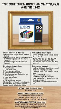 Epson ink cartridge 4 pack